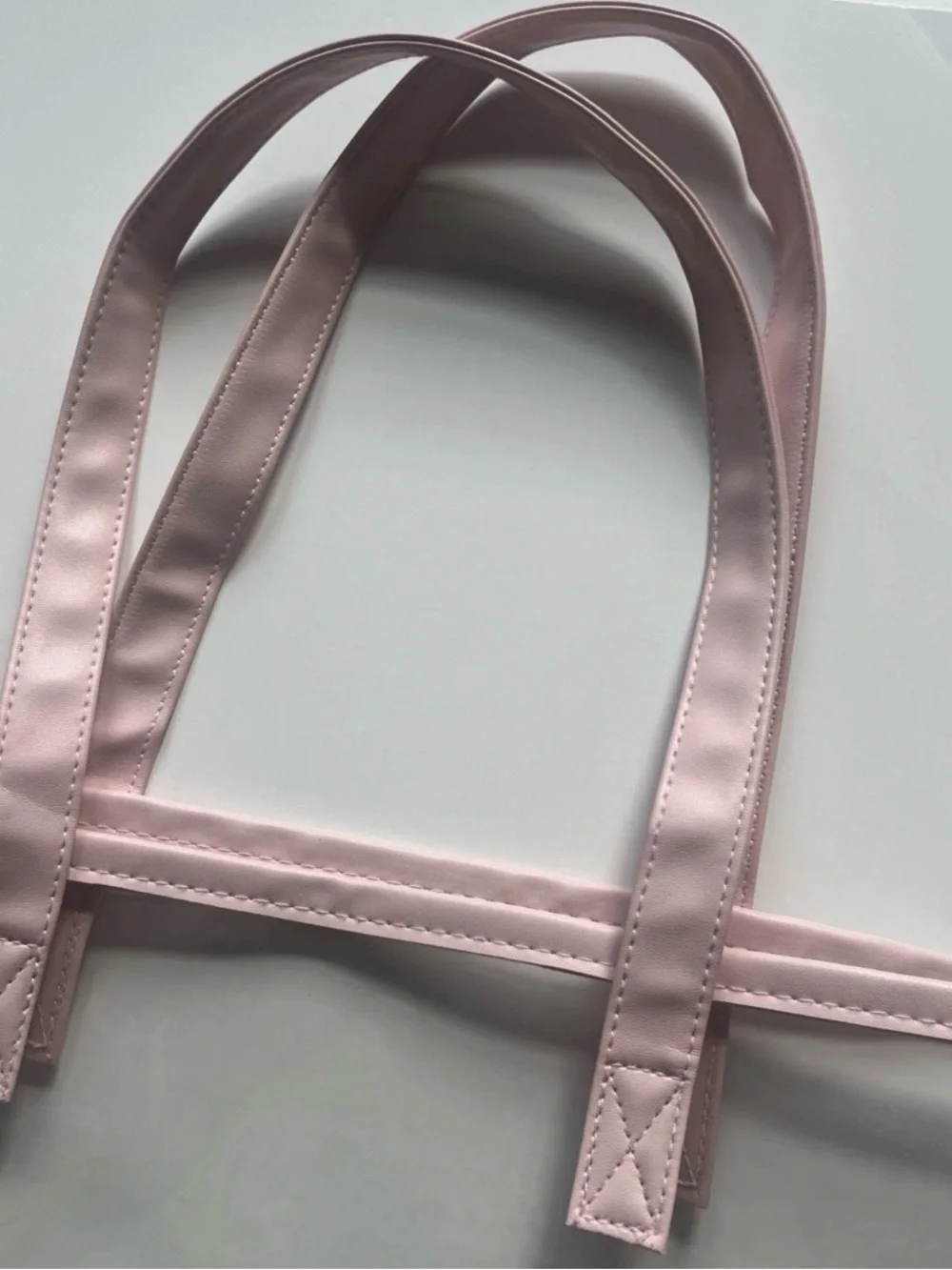 Clear Tote with Light Pink Trim and Handles